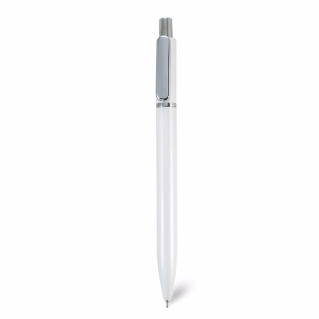הדפסה על עט ממתכת דגם אלון צבע לבן